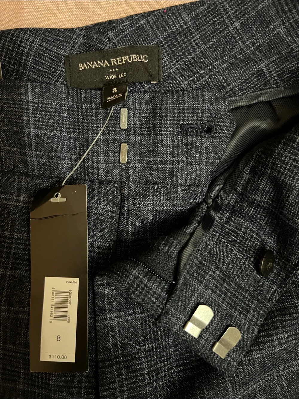 Banana Republic Dark Blue Plaid Dress Pants